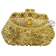 LaiSC Goldene Luxus kristall tag kupplungen bag handwerk strass abendtasche soiree sac pochette femme frauen party geldbörse SC118
