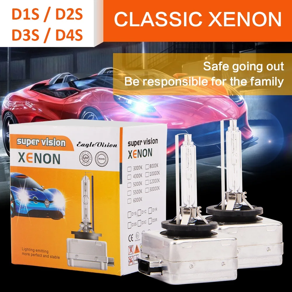 

New 35W 6000K HID Headlight Kit Bulbs Automobile Head Light D1S D2S D3S D4S Car Light Bulb Auto Headlamp