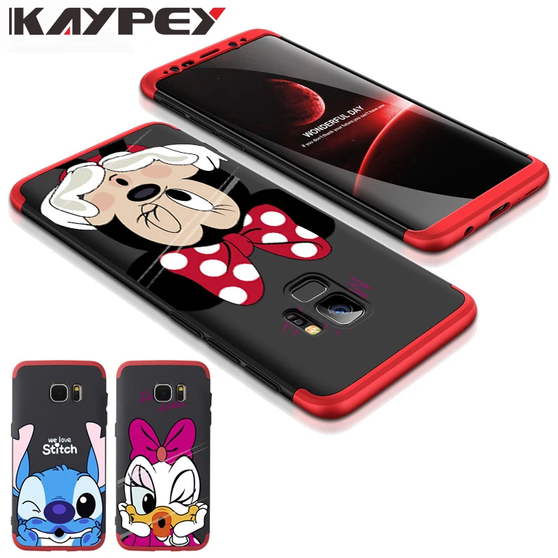 

360 Degree Protection Full Cover for Samsung Galaxy S8 S9 Plus S6 S7 Edge J3/J5/J7 Pro 2017 J7 Prime Note8 A8 case Minnie Coque