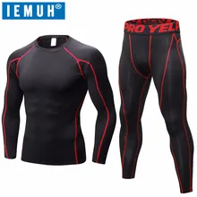 IEMUH, уличные спортивные комплекты термобелья для мужчин, быстросохнущие, анти-микробные, тянущиеся, для походов, кемпинга, лыжного белья, мужское теплое фитнес-белье