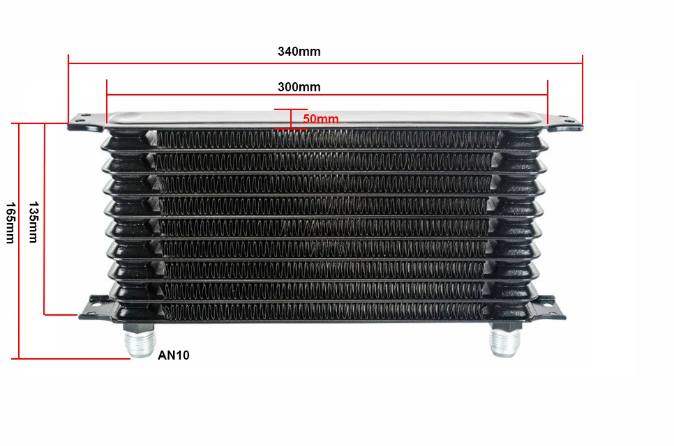 WLR RACING-Универсальный 10 ряд AN-10AN универсальный двигатель трансмиссионный масляный охладитель TRUST TYPE WLR5110BK