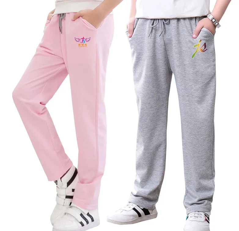 

Kids 2017 new summer thin models boys and girls loose casual pants 100% cotton students trousers 6 8 10 12 14 16 18 years old