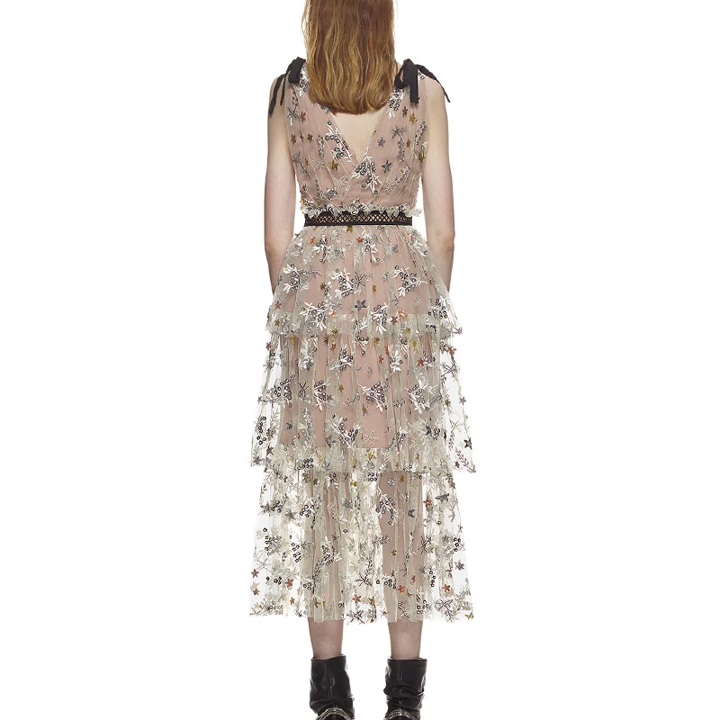 Self-Portrait-Deep-V-Neck-Backless-Spaghetti-Strap-Sheer-Mesh-Dress-2019-Summer-Women-Retro-Star