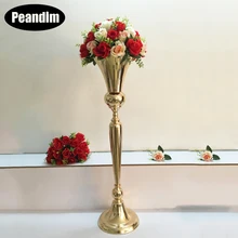PEANDIM 10pcs/lot Wedding Flower Vase 98cm Tall Event Road Lead Table Centerpiece Pillar Flower Stand For Home Party Decor