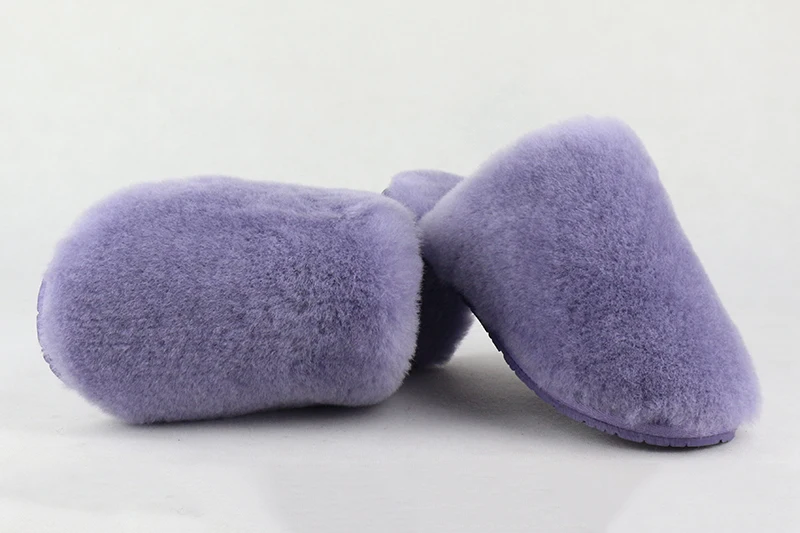 Chaussons Mules 100% Laine Mouton – Pointure 40, Gris, Antidérapant, Fait Main Pologne