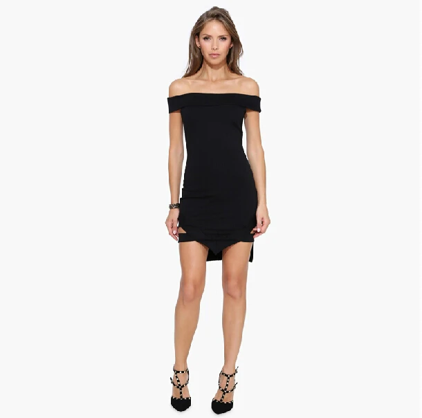 exposed shoulder dress