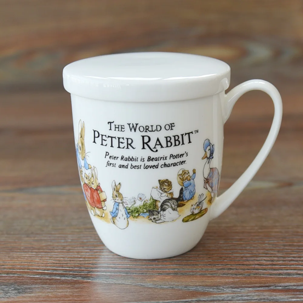 

The World Of Peter Rabbit Series Bone China Coffee Mug Export United Kingdom European Child Cute Porcelain Cup With Cover Caneca