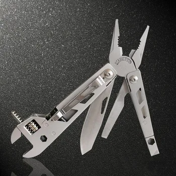 

Outdoor Camping Multi-Function EDC Tool, 7 In 1 Stainless Steel Wrench, Pliers, Knives, Screwdriver, Opener