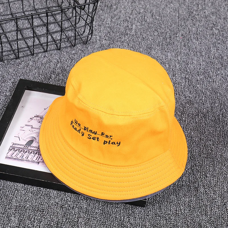 

We Play For Ready Set Play Embroidery Bob Hat Chapeu Femmes Hip Hop Cap Men Rapper Fans Bucket Hat Panama Hats YY168