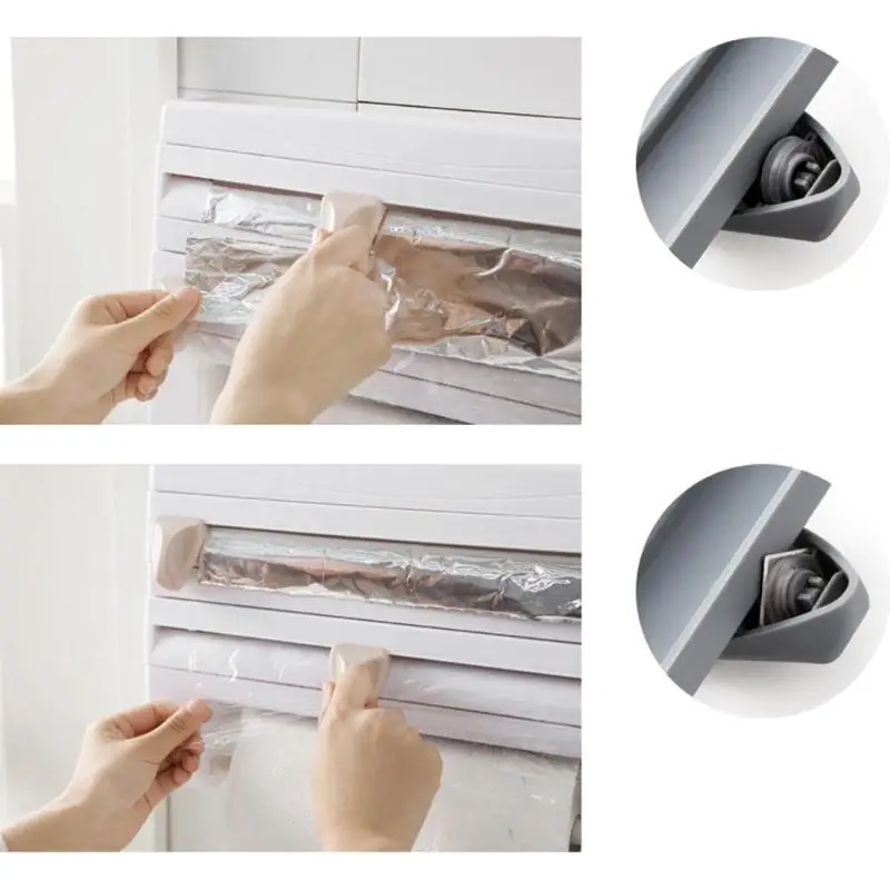 Kitchen Foil Film Wrap Tissue Paper Dispenser Cling Film Sauce Bottle Storage Rack Paper Towel Holder Kitchen Tool