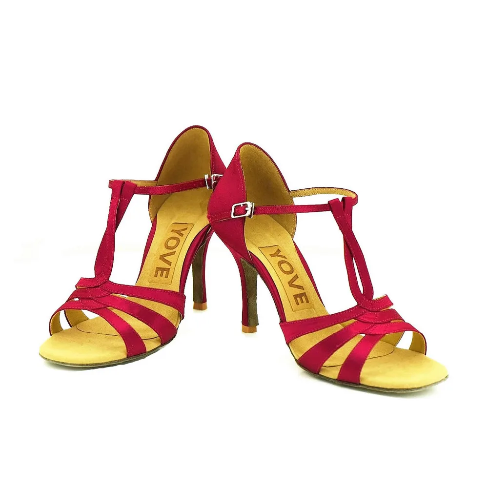 YOVE Dance font b Shoes b font Satin Latin font b Salsa b font Dance font