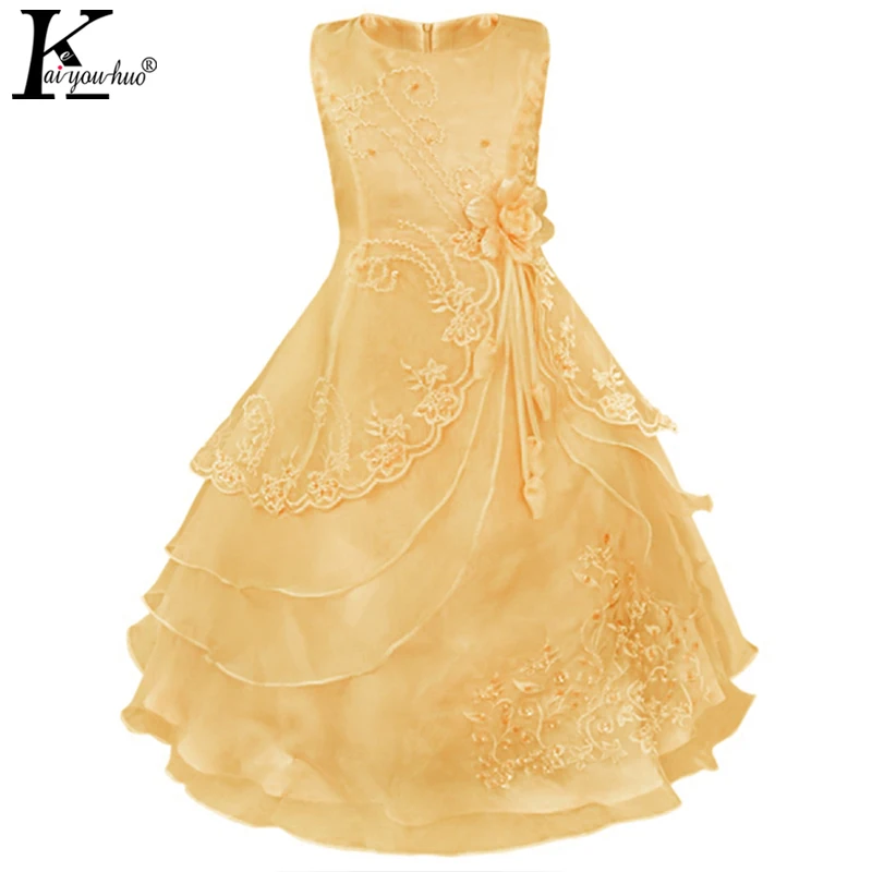 Girls Dress Party Summer Princess Dress Formal Prom Kids Dresses For Girls Bridesmaid Wedding Dress 4 5 6 7 8 9 10 11 12 Years