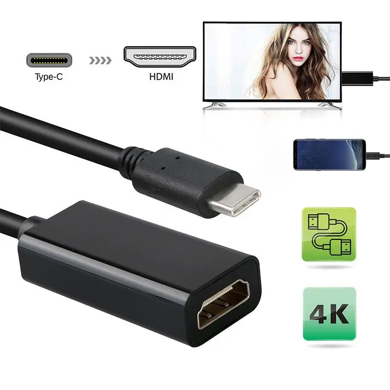 EastVita 1,6 м USB-C type-C к HDMI HDTV Кабель-адаптер для samsung S9 S8 Note 8 Macbook HDMI type C к женскому HDMI кабелю r15