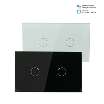 

Smart US 2gang Wall Touch Switch Wireless Remote APP Control WiFi Light Switch Work With Alexa Google Home IFTTT by Android ISO
