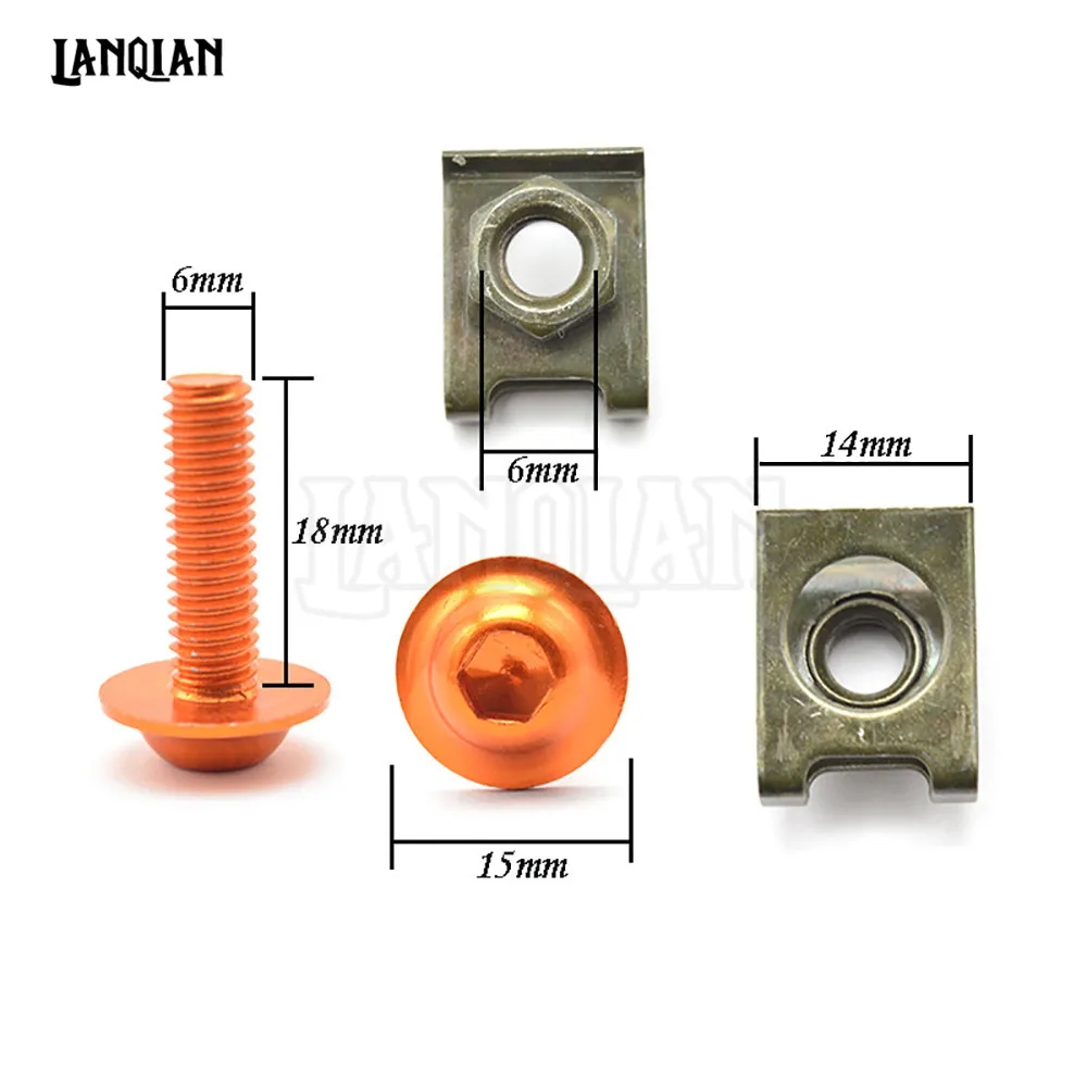 10x6 мм Универсальный Мотоцикл с ЧПУ Обтекатель тела работы Болты Винты для Yamaha YZF R6 R3 T MAX 500 530 kawasaki z800 z1000 honda