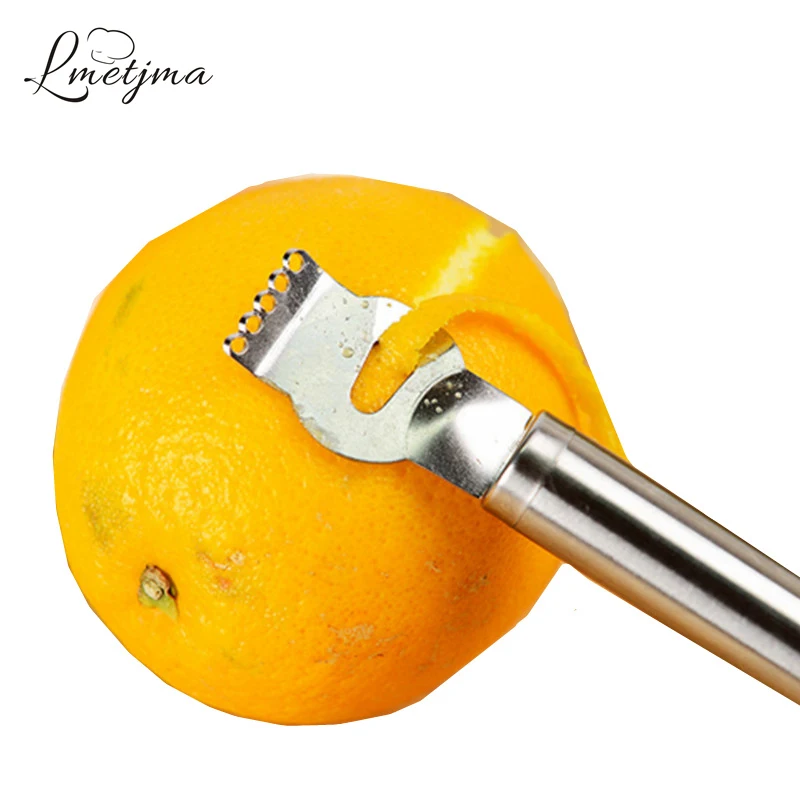 LMETJMA 3pcs/lot Fruit Peeler Stainless Steel Lemon Peeler with Channel