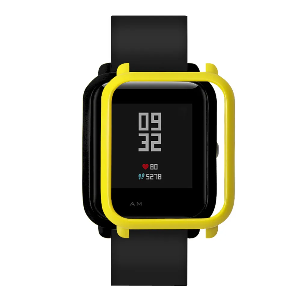 Защитный чехол для Xiaomi Huami Amazfit Bip Youth Smart Watch PC Shell для Amazfit Bip Watch Frame защитный чехол для бизнеса - Цвет: Цвет: желтый