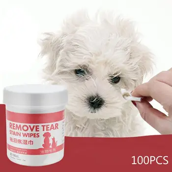 

100pc Pet Eye Wet Wipes Dog Cleaning Paper Towels Cat Tear Stain Remover Wipes Grooming Supplies
