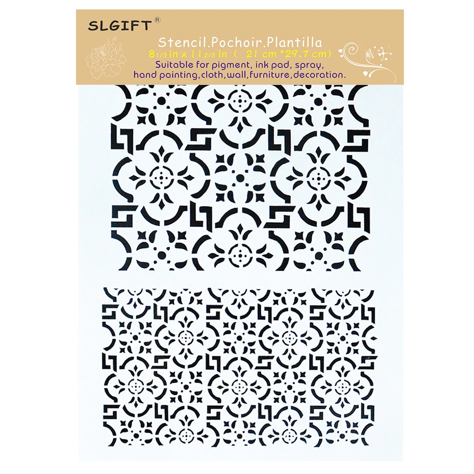

A4 Stencils for Wall Painting DIY Scrapbooking Photo album Paper Card Making Craft Decorative Embossing Template