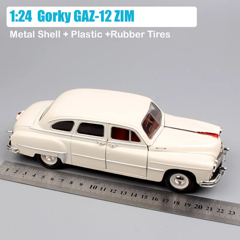 1/24 Scale luxury Russia Soviet USSR vintage old Gorky GAZ-12 ZIM GAZ 12 limousine Volga diecast& vehicles model cars toys kids - Цвет: GAZ ZIM-12 white