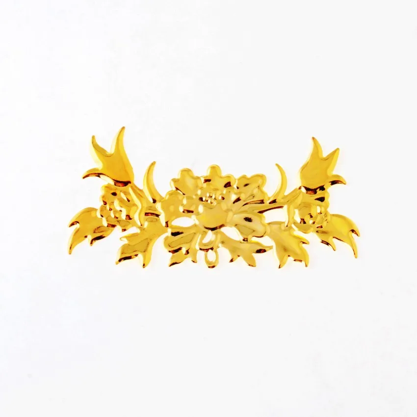 

Free shipping Retail 5Pcs Gold Color Filigree Flover Wraps Connectors Pendants Jewelry Findings Connectors 8x3.9cm
