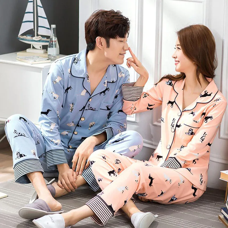 

Warm couple pajamas double-sided cotton thick long-sleeved women's men's home service suit free shipping