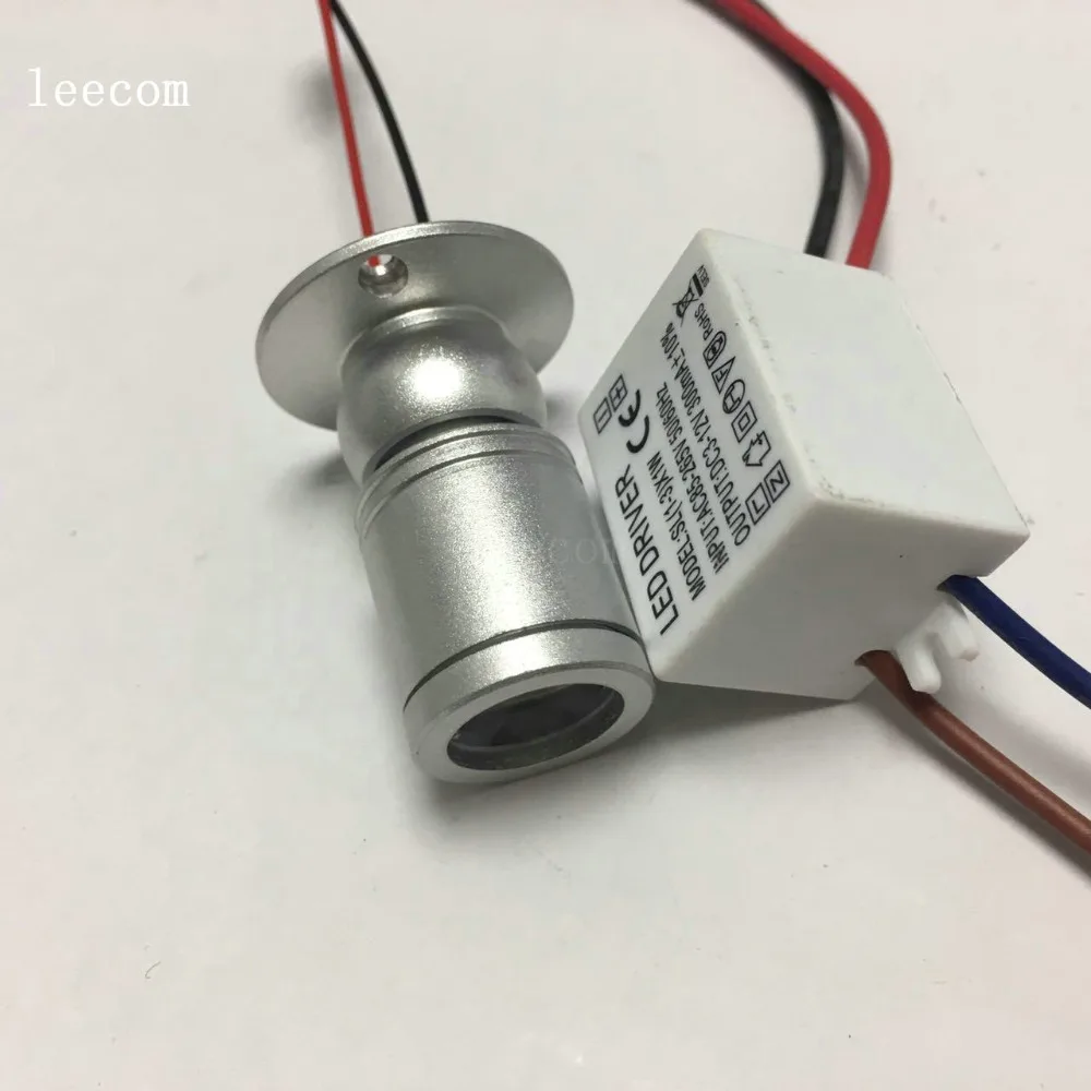 

10pcs/lot silver Mini Downlight Under Cabinet Spot Light 1W Ceiling Recessed Lamp AC85-265V Dimmable Down lights free shipping