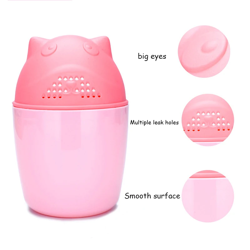 Baby Cartoon Bear Bathing Cup Detachable Newborn Washing Body Bath Shampoo Bathing Cup Baby Care Baby Mouthwash Spoon Baby Bath