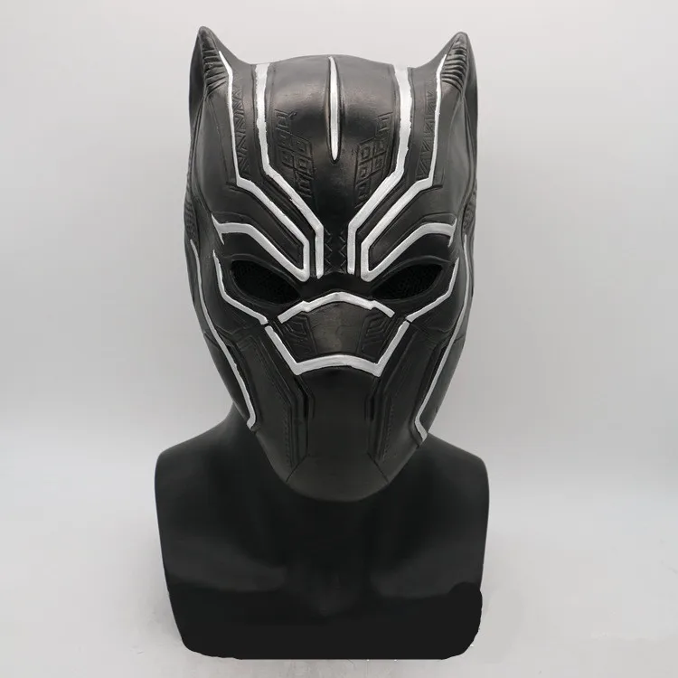 Однотонные 3D черные маски Пантеры фильм фантастические четыре косплей мужские латексные Вечерние Маски для Хэллоуина Прямая поставка