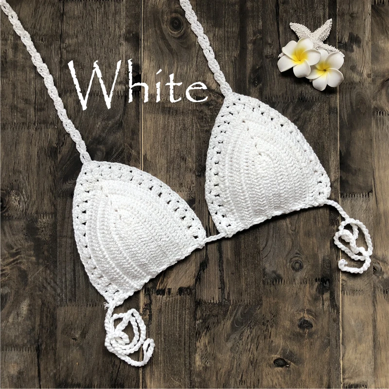 crochet bikini 2019 Handmade Hooks Women Boho Beach Bralette Holder Knitted Swimwear Brazilian Bikini Top