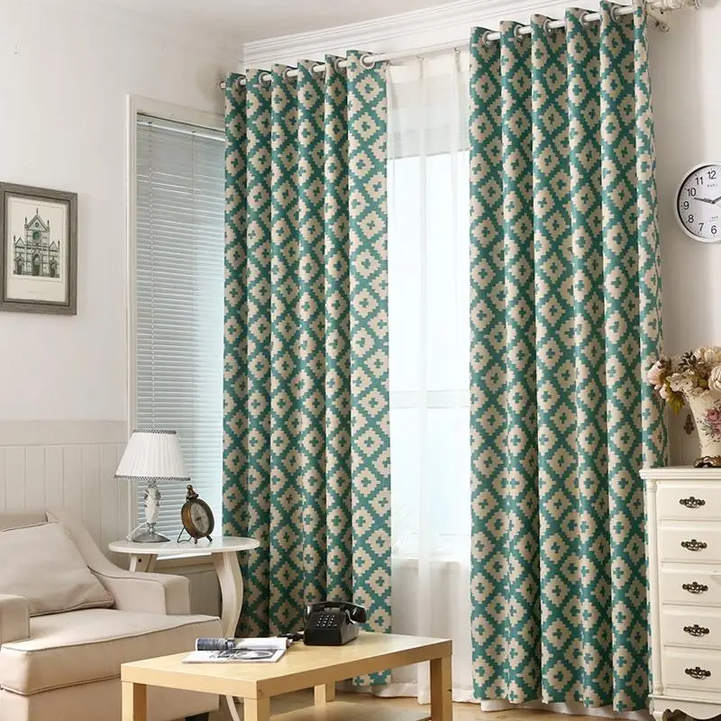 

2017 Contracted Printed Northern wind Curtain Cloth Customizable All Polyester High Shading Living Room Nordic Curtain