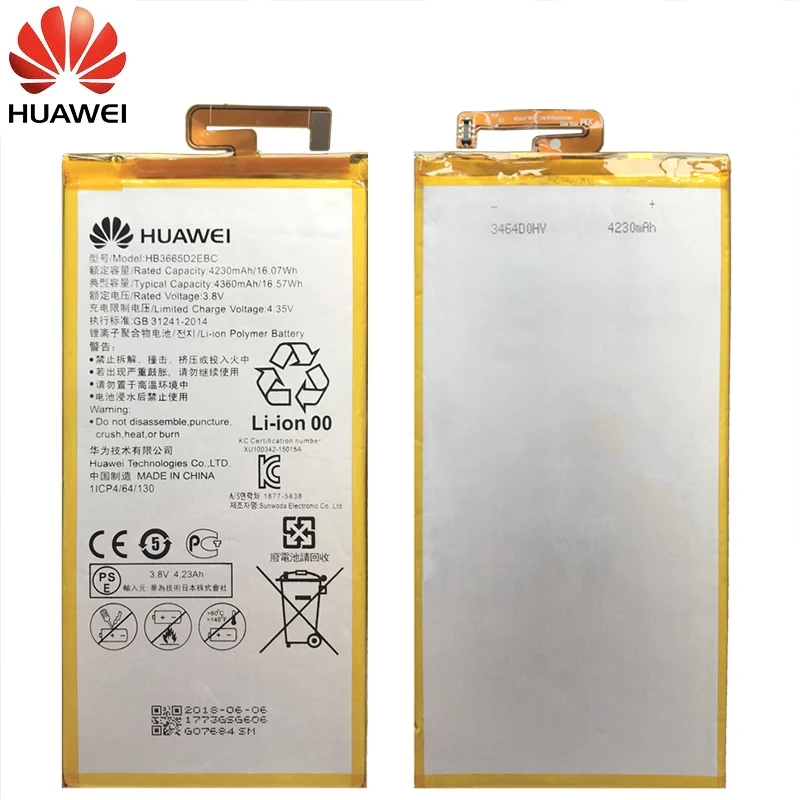 Huawei оригинальный аккумулятор для телефона HB3665D2EBC P8 Max 4G W0E13 T40 P8Max сменная батарея