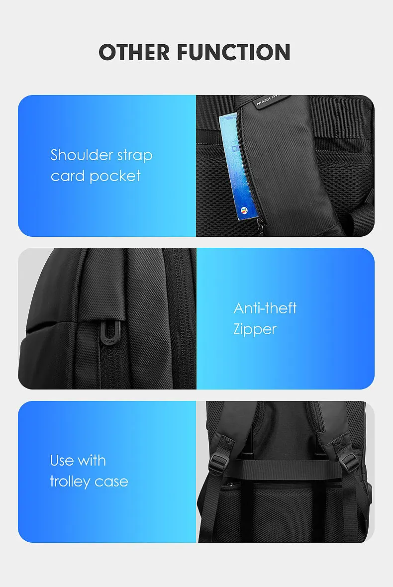 Mark Ryden мужской рюкзак с защитой от воровства USB 15,6 дюймов, сумки для ноутбука для мужчин, многослойная школьная сумка, Мужская Дорожная сумка Mochila