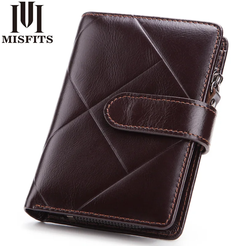 

2018 New Genuine Leather Men's wallet vintage brand Big lattice purse with coin bag for male cow leather zipper card holder