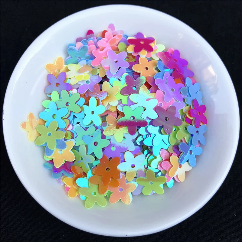 

500g/pack 10mm Five Petal Flowers Shape Sequins Paillettes Sewing Craft Women Garments Accessories Earring Pendants Sequin Trim