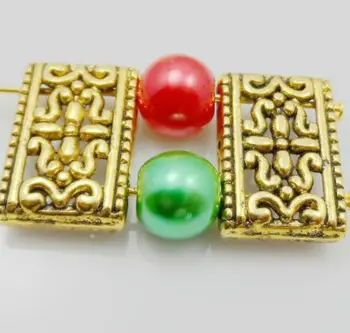 

Free Ship 50Pcs Gold Plated 3 Hole Connectors Spacer Beads Fit Bracelet 28x12mm