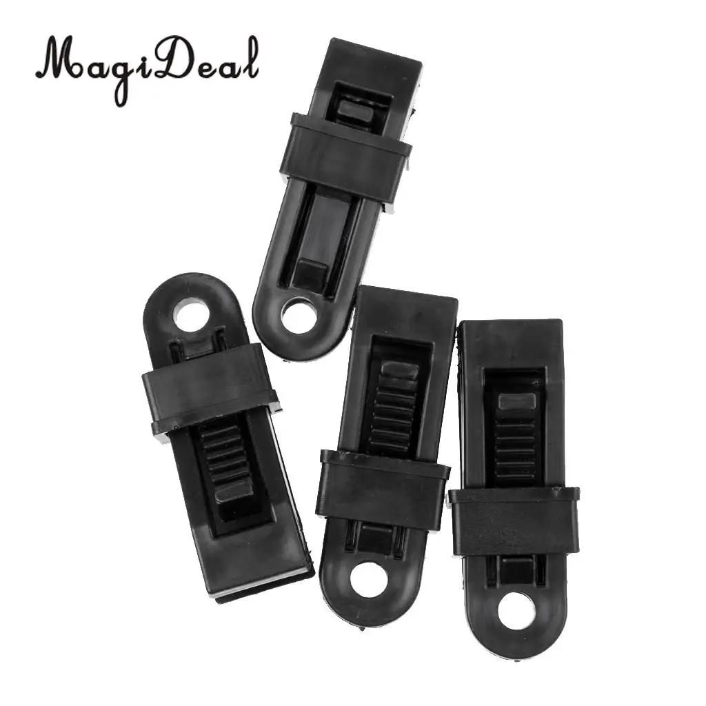 MagiDeal Outdoor Durable 4Pcs Awning Clamp Tent Tarp Clip Snap Hangers Camping Survival Tool for Travel Cover Car Boat Accessory