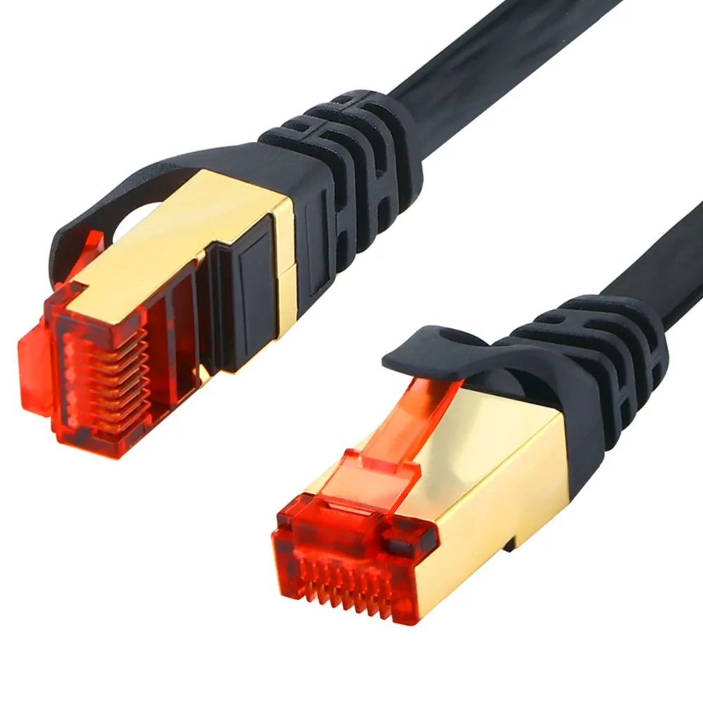 

CAT6 Flat Ethernet Cable RJ45 Shielded Connector Gigabit Lan Network Internet Patch Cat 6 Cord for Computer Router Switch Modem