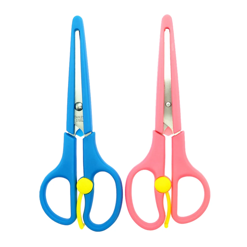   2Pcs Stainless Steel Dressmaking Scissors Sewing Fabric Cutter with Protector for School Students Art Supplies