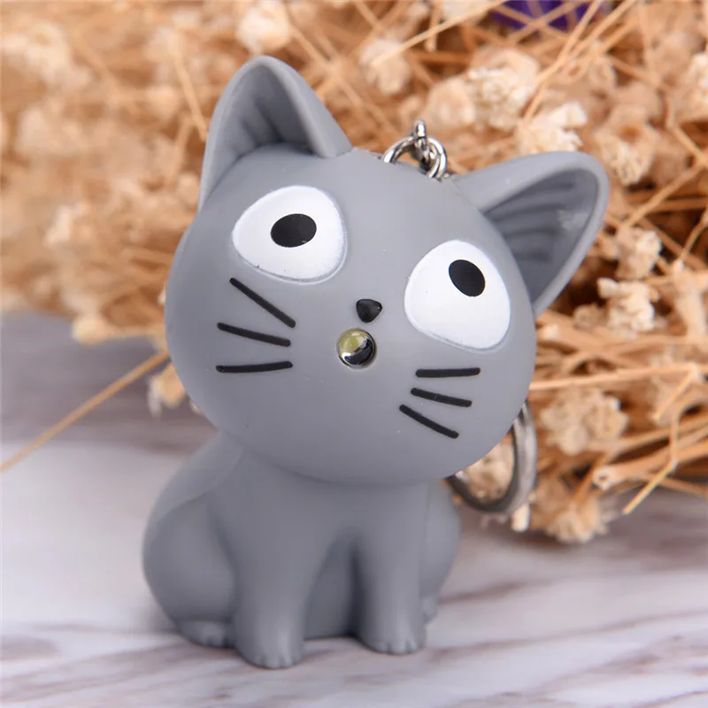 Милый брелок с изображением сыра кота со звуком Мяу kawaii LED детский подарок