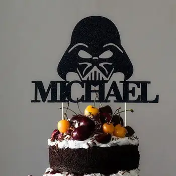 

personalized Darth Vader rustic wedding birthday cake toppers bridal baby shower Bachelor party decorations