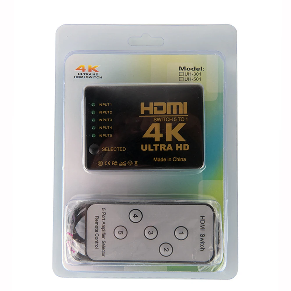 HDMI 5 на 1 переключатель 4 K x 2 K 1080 P 5 в 1 выход с ИК-пультом дистанционного управления Ultra Full HD 4 K Hdmi коммутатор для HD tv DVD tv BOX