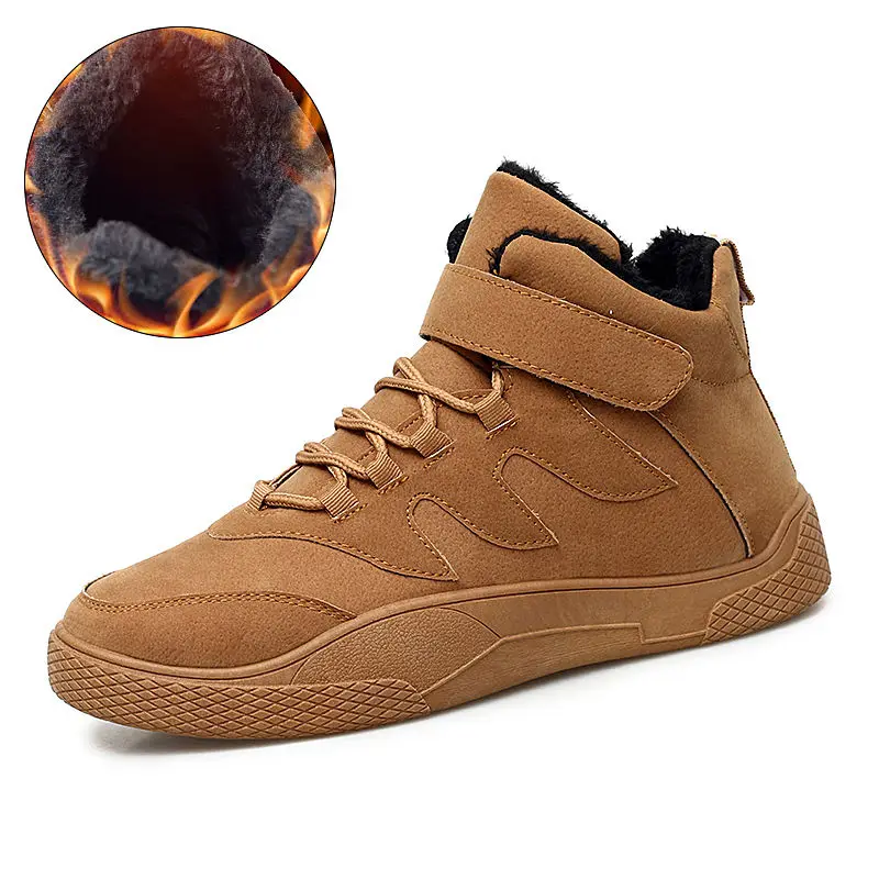 

2018 new high top men running shoes winter warm plush fur sport sneakers walking Jogging Athletic zapatillas hombre snow shoes