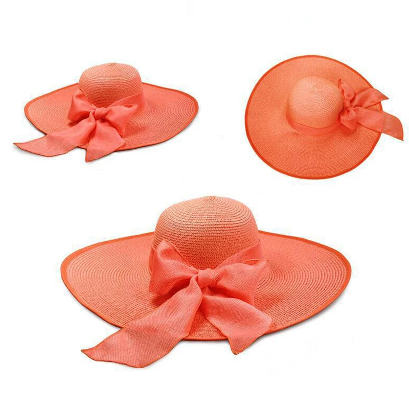 Новое поступление соломенная шляпа Bowknot Леди модный козырек складная шляпа для девочек Летняя солнцезащитная Кепка студент пляжная