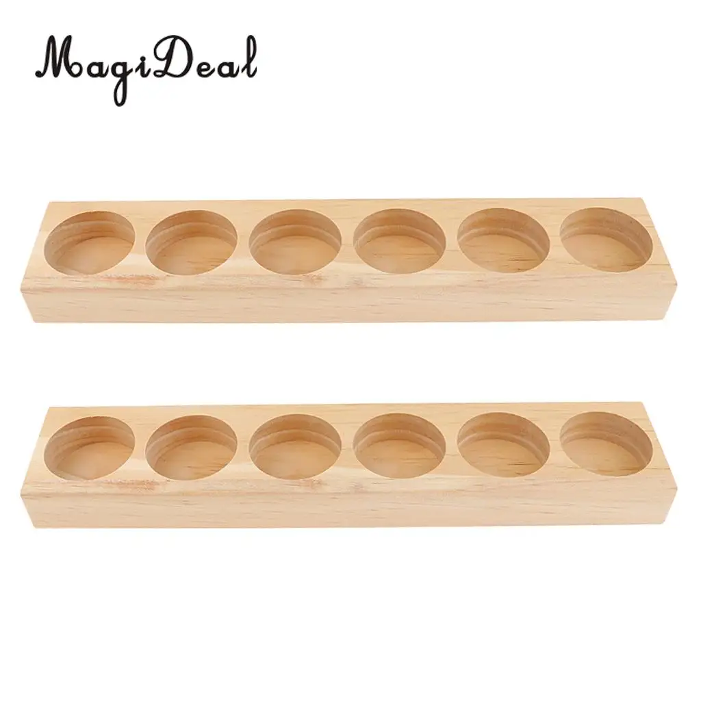 pcs NATURAL WOOD Aromatherapy Essential Oil Display Storage Organizer Rack Stand Holder for 6pcs 15ml Bottles