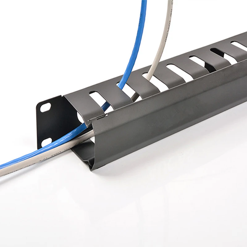  19inch 1U Network Rack Cable Management 12 Stalls Metal Ethernet Cable Manager Organizer Mount Horizontal For Network Cabinet 