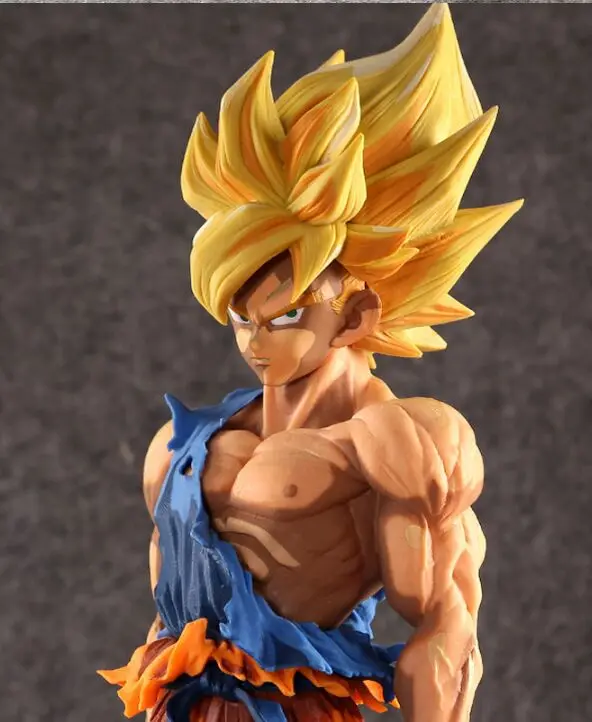 DRAGON BALL Z Super Saiyan Son Goku Comic боевой урон Ver. ПВХ Статуя 35 см игрушечная Статуэтка без коробки(китайская версия