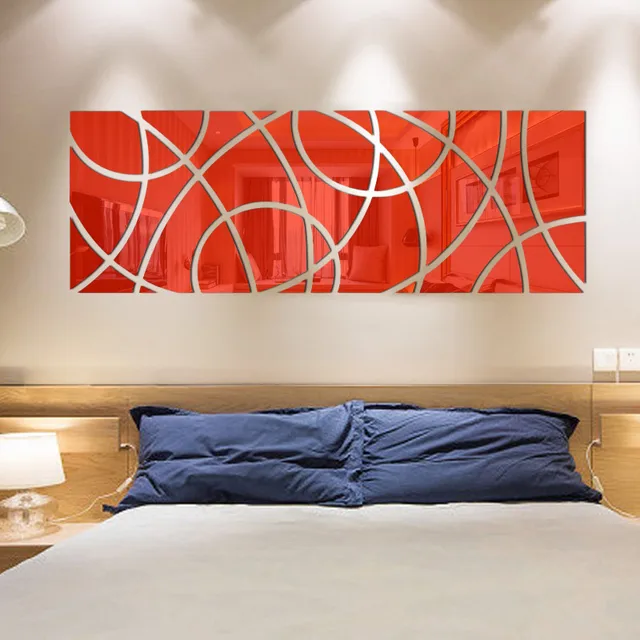 Adesivi Murali 3D Specchiati - Motivo Floreale In Acrilico Per Soggiorno Camera, Argento, Facili Da Applicare - Foto 10