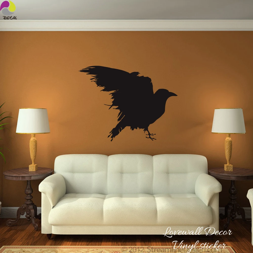Raven Wall Sticker Bedroom Kids Room Game Of Thrones As The Author Gift Raven Bird Wall Decal Living Room Vinyl Home Decor The Got Store