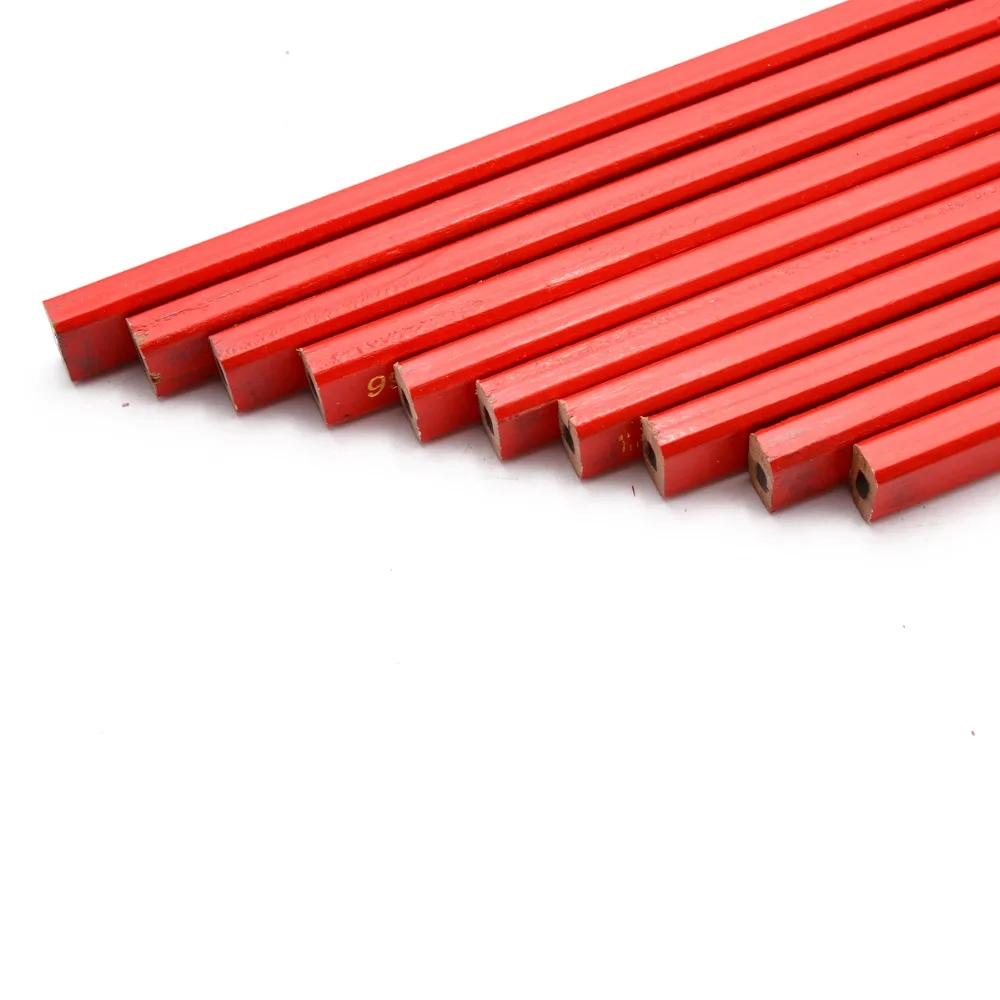10 шт./компл. квадрат плотника карандаши ярко-красные строитель Лесоматериалы деревообрабатывающий инструмент маркировки